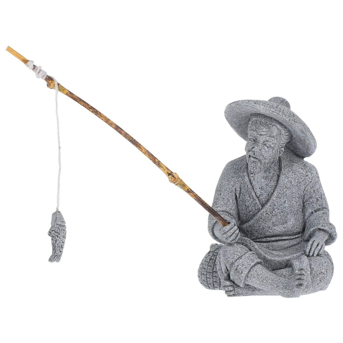 Realistic Mini Fishing Garden Statue