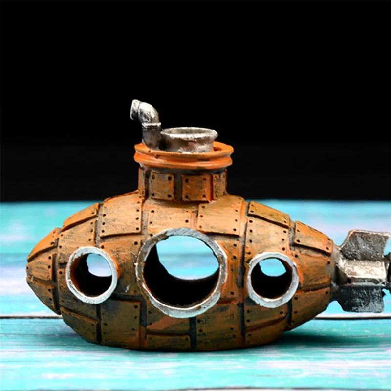 Resin Submarine Aquarium Decor