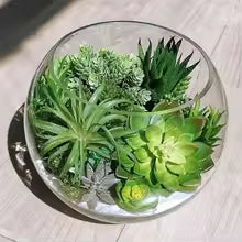 12pcs Artificial Succulent Plants – Faux Green Bonsai for Home & Garden Decor