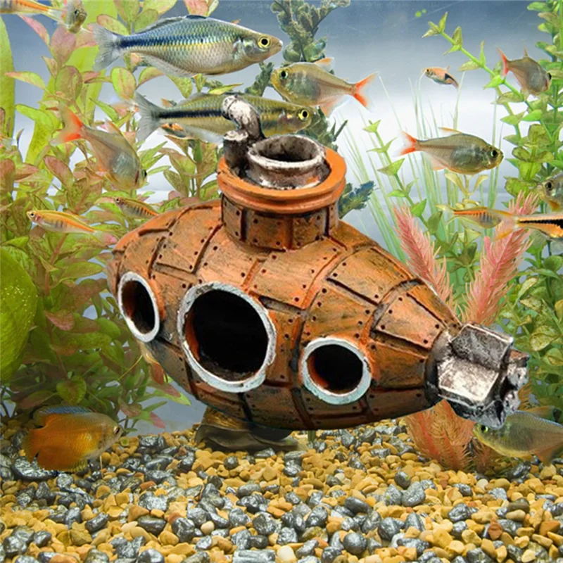 Resin Submarine Aquarium Decor