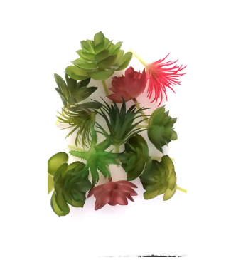 12pcs Artificial Succulent Plants – Faux Green Bonsai for Home & Garden Decor