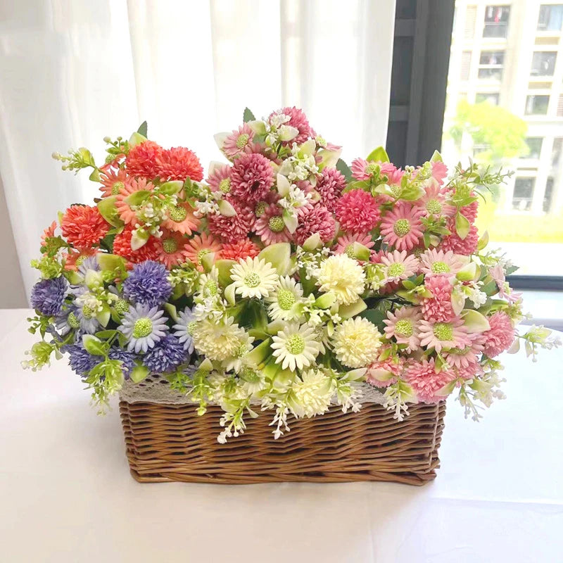 Pink Silk Dandelion Bouquet Decor