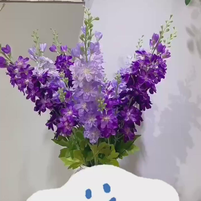 8pcs Delphinium & Clematis Stems