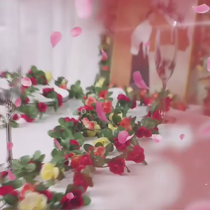 2.3M Artificial Rose Vine Decor