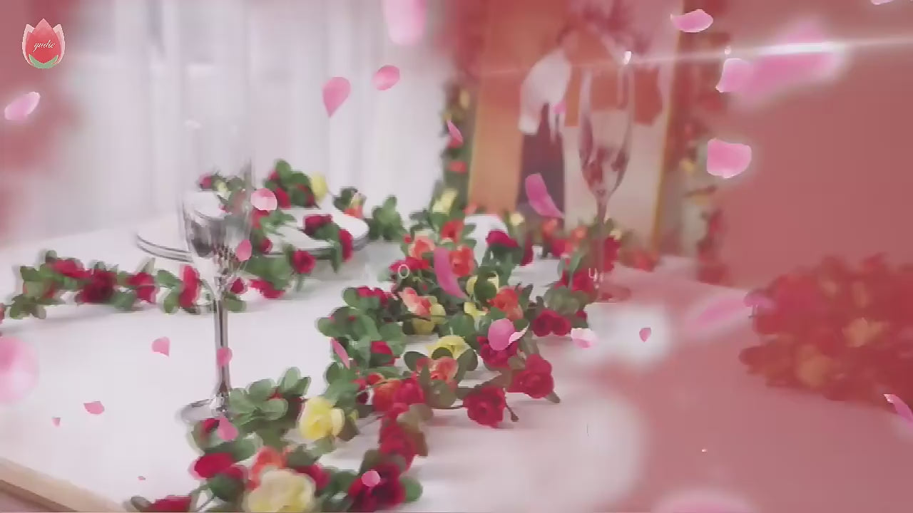 2.3M Artificial Rose Vine Decor