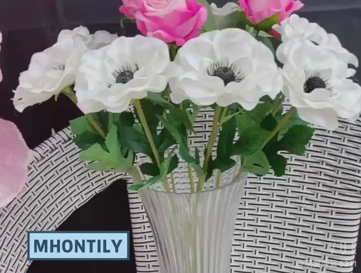 15pcs Silk Anemone Fake Flowers
